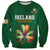 Custom Ireland Rugby Sweatshirt Shamrock With Ireland Flag Colors