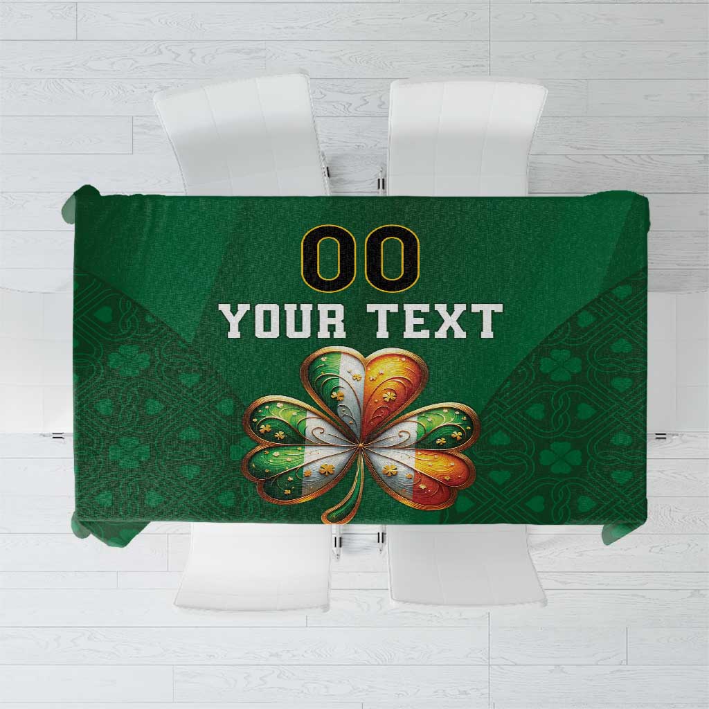 Custom Ireland Rugby Tablecloth Shamrock With Ireland Flag Colors