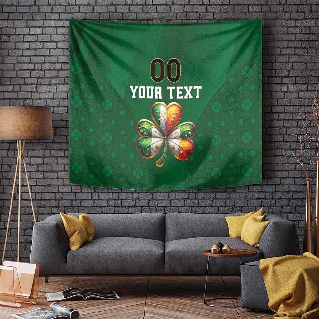 Custom Ireland Rugby Tapestry Shamrock With Ireland Flag Colors