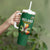 Custom Ireland Rugby Tumbler With Handle Shamrock With Ireland Flag Colors