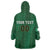 Custom Ireland Rugby Wearable Blanket Hoodie Shamrock With Ireland Flag Colors