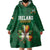 Custom Ireland Rugby Wearable Blanket Hoodie Shamrock With Ireland Flag Colors