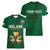 Custom Ireland Rugby Women V-Neck T-Shirt Shamrock With Ireland Flag Colors