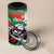 Personalized Italy 4 in 1 Can Cooler Tumbler Wolf Warrior Grunge Style