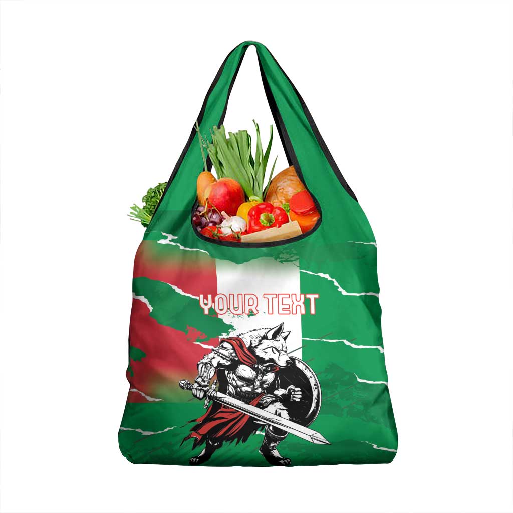 Personalized Italy Grocery Bag Wolf Warrior Grunge Style