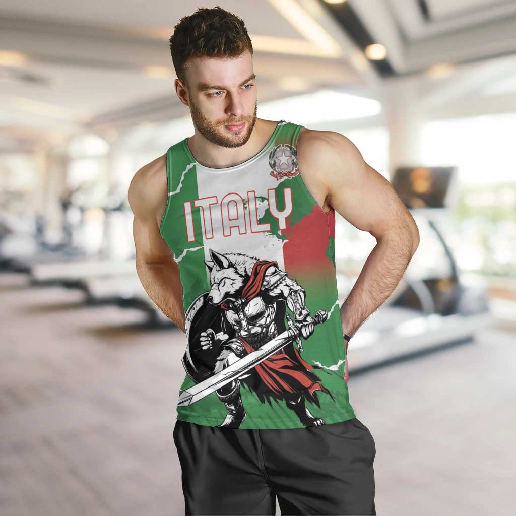 Personalized Italy Men Tank Top Wolf Warrior Grunge Style