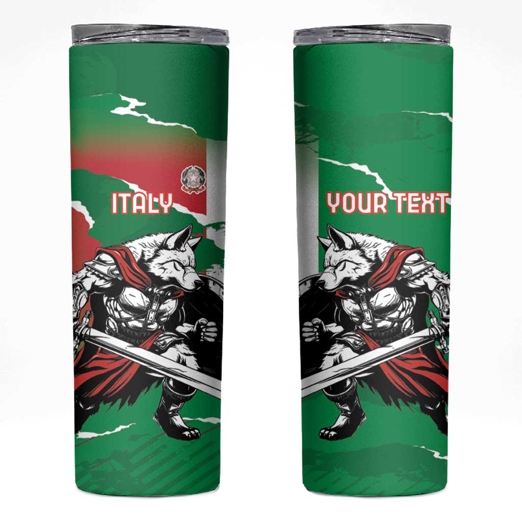 Personalized Italy Skinny Tumbler Wolf Warrior Grunge Style - Wonder Print Shop