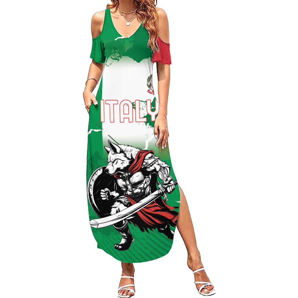 Personalized Italy Summer Maxi Dress Wolf Warrior Grunge Style