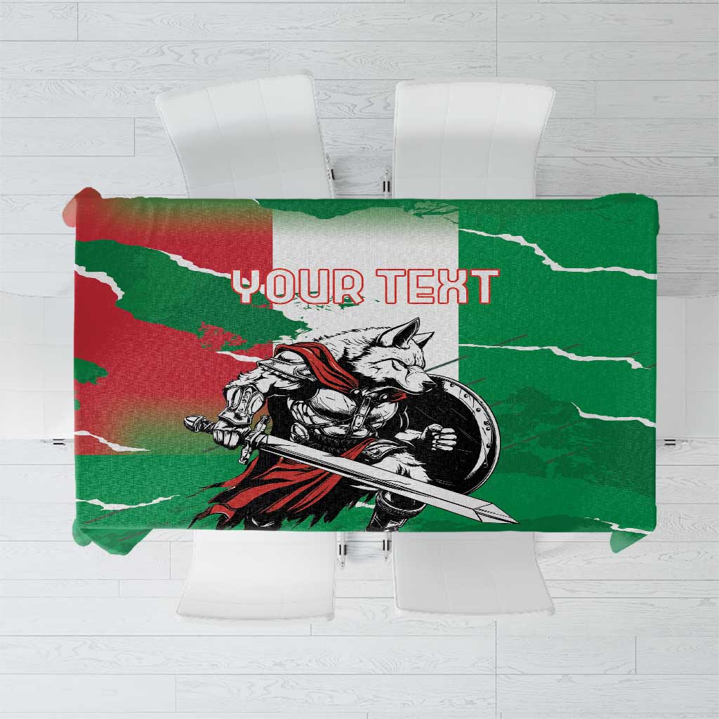 Personalized Italy Tablecloth Wolf Warrior Grunge Style - Wonder Print Shop