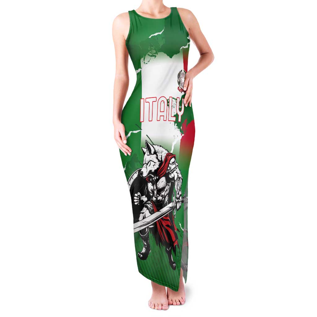 Personalized Italy Tank Maxi Dress Wolf Warrior Grunge Style