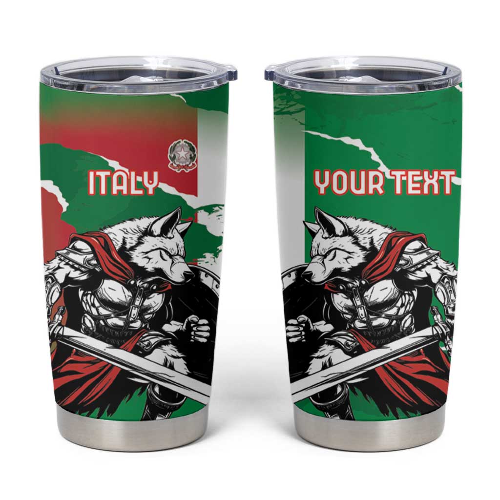 Personalized Italy Tumbler Cup Wolf Warrior Grunge Style - Wonder Print Shop