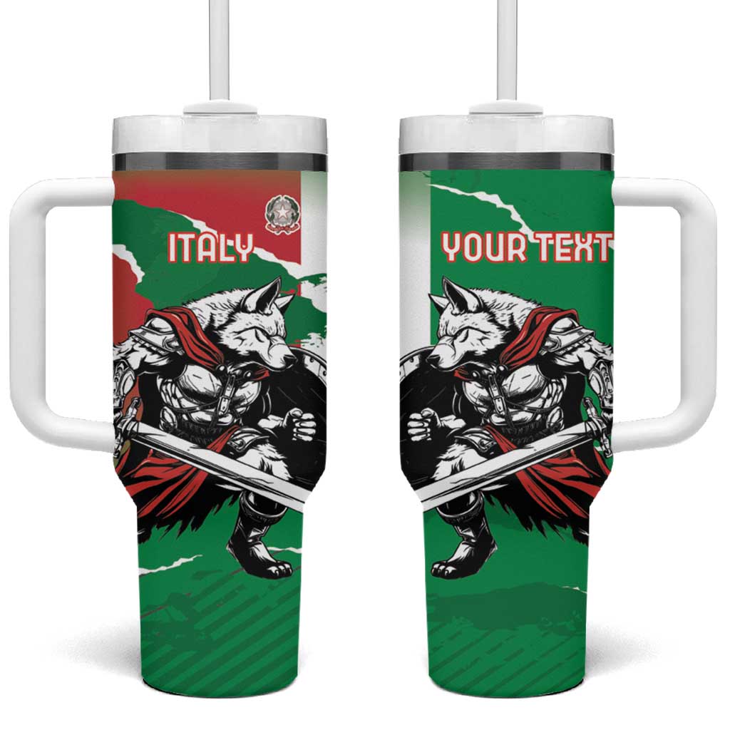 Personalized Italy Tumbler With Handle Wolf Warrior Grunge Style - Wonder Print Shop