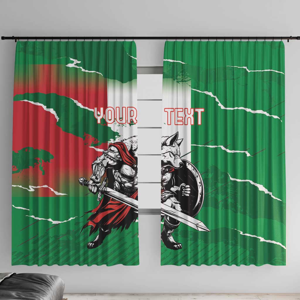 Personalized Italy Window Curtain Wolf Warrior Grunge Style - Wonder Print Shop