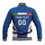 Custom Italy Football Baseball Jacket Italy Flag Pattern On Blue - Wonder Print Shop