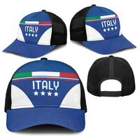 Custom Italy Football Baseball Net Cap Italy Flag Pattern On Blue - Wonder Print Shop