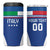 Custom Italy Football 4 in 1 Can Cooler Tumbler Italy Flag Pattern On Blue