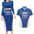 Custom Italy Football Couples Matching Long Sleeve Bodycon Dress and Hawaiian Shirt Italy Flag Pattern On Blue