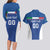 Custom Italy Football Couples Matching Long Sleeve Bodycon Dress and Hawaiian Shirt Italy Flag Pattern On Blue