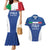 Custom Italy Football Couples Matching Mermaid Dress and Hawaiian Shirt Italy Flag Pattern On Blue