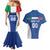 Custom Italy Football Couples Matching Mermaid Dress and Hawaiian Shirt Italy Flag Pattern On Blue