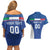 Custom Italy Football Couples Matching Off Shoulder Short Dress and Hawaiian Shirt Italy Flag Pattern On Blue