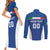 Custom Italy Football Couples Matching Short Sleeve Bodycon Dress and Long Sleeve Button Shirt Italy Flag Pattern On Blue