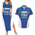 Custom Italy Football Couples Matching Summer Maxi Dress and Hawaiian Shirt Italy Flag Pattern On Blue