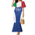 Custom Italy Football Family Matching Mermaid Dress and Hawaiian Shirt Italy Flag Pattern On Blue - Wonder Print Shop