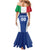 Custom Italy Football Family Matching Mermaid Dress and Hawaiian Shirt Italy Flag Pattern On Blue - Wonder Print Shop