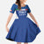 Custom Italy Football Family Matching Off The Shoulder Long Sleeve Dress and Hawaiian Shirt Italy Flag Pattern On Blue