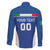 Custom Italy Football Family Matching Off The Shoulder Long Sleeve Dress and Hawaiian Shirt Italy Flag Pattern On Blue