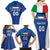 Custom Italy Football Family Matching Off Shoulder Maxi Dress and Hawaiian Shirt Italy Flag Pattern On Blue - Wonder Print Shop