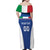 Custom Italy Football Family Matching Off Shoulder Maxi Dress and Hawaiian Shirt Italy Flag Pattern On Blue - Wonder Print Shop