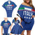 Custom Italy Football Family Matching Off Shoulder Short Dress and Hawaiian Shirt Italy Flag Pattern On Blue - Wonder Print Shop