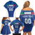 Custom Italy Football Family Matching Off Shoulder Short Dress and Hawaiian Shirt Italy Flag Pattern On Blue - Wonder Print Shop