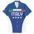 Custom Italy Football Family Matching Puletasi and Hawaiian Shirt Italy Flag Pattern On Blue