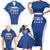 Custom Italy Football Family Matching Short Sleeve Bodycon Dress and Hawaiian Shirt Italy Flag Pattern On Blue - Wonder Print Shop