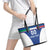 Custom Italy Football Leather Tote Bag Italy Flag Pattern On Blue