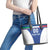 Custom Italy Football Leather Tote Bag Italy Flag Pattern On Blue