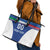 Custom Italy Football Leather Tote Bag Italy Flag Pattern On Blue