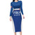 Custom Italy Football Long Sleeve Bodycon Dress Italy Flag Pattern On Blue - Wonder Print Shop