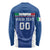 Custom Italy Football Long Sleeve Shirt Italy Flag Pattern On Blue - Wonder Print Shop