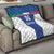 Custom Italy Football Quilt Italy Flag Pattern On Blue - Wonder Print Shop