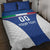 Custom Italy Football Quilt Bed Set Italy Flag Pattern On Blue