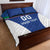 Custom Italy Football Quilt Bed Set Italy Flag Pattern On Blue