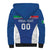 Custom Italy Football Sherpa Hoodie Italy Flag Pattern On Blue - Wonder Print Shop