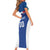 Custom Italy Football Short Sleeve Bodycon Dress Italy Flag Pattern On Blue