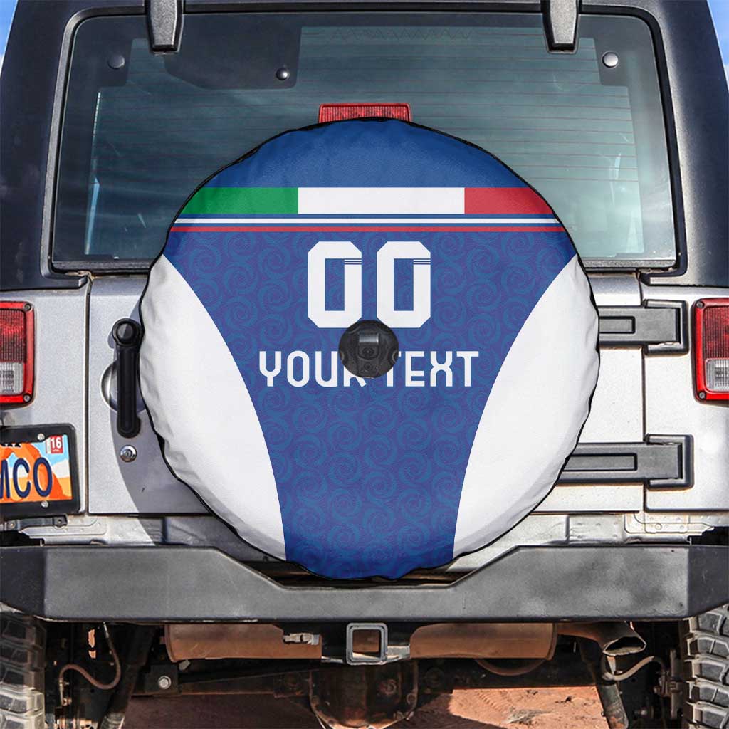 Custom Italy Football Spare Tire Cover Italy Flag Pattern On Blue