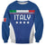 Custom Italy Football Sweatshirt Italy Flag Pattern On Blue - Wonder Print Shop