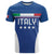 Custom Italy Football T Shirt Italy Flag Pattern On Blue